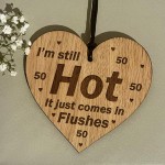 50th Birthday Gift Fifty Birthday Wood Engraved Heart Gift