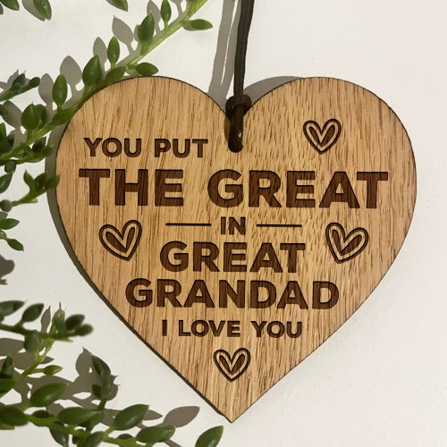 Great Grandad Gifts Engraved Heart Birthday Gift For Grandad