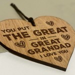 Great Grandad Gifts Engraved Heart Birthday Gift For Grandad