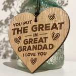 Great Grandad Gifts Engraved Heart Birthday Gift For Grandad