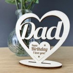 Dad Gifts Birthday Standing Wood Heart Birthday Gift For Dad