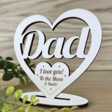 Dad Gift Ideas Wood Standing Heart Dad Gift Birthday Fathers Day
