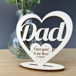 Dad Gift Ideas Wood Standing Heart Dad Gift Birthday Fathers Day