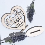 Gift For Mum Wooden Heart Engraved Craft Gift Mum Birthday Gift