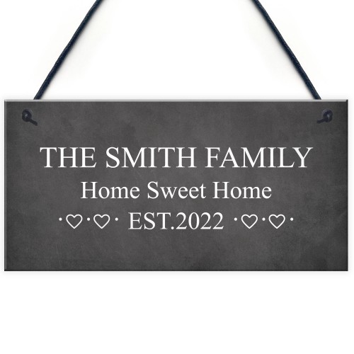 Personalised Surname Sign Door Wall Hanging Plaque Family Gift