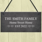 Personalised Surname Sign Door Wall Hanging Plaque Family Gift