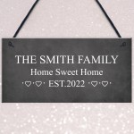 Personalised Surname Sign Door Wall Hanging Plaque Family Gift