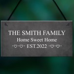 Personalised Surname Sign Door Wall Hanging Plaque Family Gift