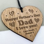  Fathers Day Gift Engraved Heart Gift From Daughter Son Gift