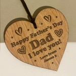  Fathers Day Gift Engraved Heart Gift From Daughter Son Gift