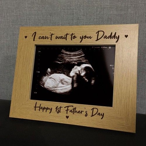 1st Fathers Day Gift For New Daddy Wood Photo Frame Bump Gifts