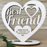 Best Friend Plaque Friendship Gift Engraved Wood Heart Thank You