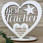 Teacher Thank You Gifts Engraved Standing Heart End of Term