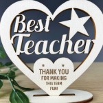 Teacher Thank You Gifts Engraved Standing Heart End of Term