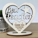 Teacher Thank You Gifts Engraved Standing Heart End of Term