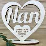 Personalised Birthday Gift For Nan Engraved Heart Plaque Gifts