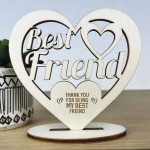 Thank You Best Friend Gift Engraved Wooden Heart Plaque Birthday