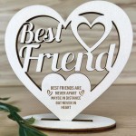 Friendship Plaque Best Friend Gift Engraved Wood Heart Birthday 