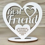 Friendship Plaque Best Friend Gift Engraved Wood Heart Birthday 