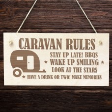Funny Caravan Rules Sign Novelty Plaque Welcome Sign
