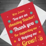 Thank You Teacher Card Personalised AMAZING Teacher Cards