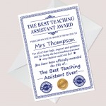 Red Ocean Thank You Teaching Assistant Card, Thank You Card
