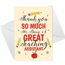 Thank You Card For Teaching Assistant Nursery School Gift