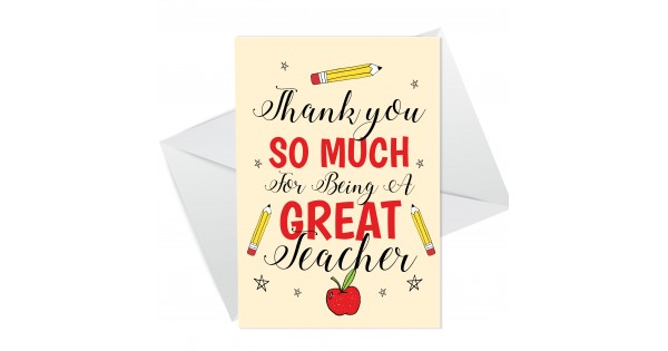 Red Ocean Thank You Card For Teacher Nursery School Gift