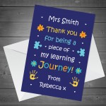 Teacher Thank You Card Personalised Teaching Assistant Nursery