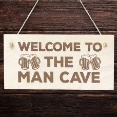 Man Cave Engraved Hanging Plaque Gift For Him Home Bar Garage