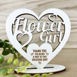 Freestanding Wood Heart Flower Girl Gift Wedding Gifts Thank You