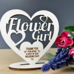 Freestanding Wood Heart Flower Girl Gift Wedding Gifts Thank You