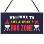 BBQ ZONE Sign BBQ Signs For Outside Garden Personalised