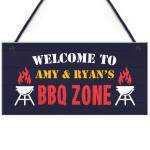 BBQ ZONE Sign BBQ Signs For Outside Garden Personalised