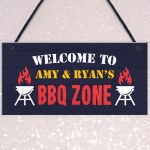 BBQ ZONE Sign BBQ Signs For Outside Garden Personalised