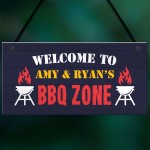 BBQ ZONE Sign BBQ Signs For Outside Garden Personalised