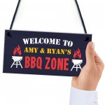 BBQ ZONE Sign BBQ Signs For Outside Garden Personalised