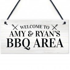 BBQ Signs For Outside Garden Personalised BBQ Area Sign