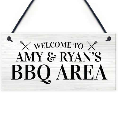 BBQ Signs For Outside Garden Personalised BBQ Area Sign