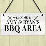 BBQ Signs For Outside Garden Personalised BBQ Area Sign