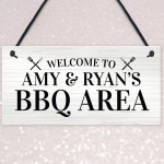 BBQ Signs For Outside Garden Personalised BBQ Area Sign