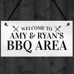 BBQ Signs For Outside Garden Personalised BBQ Area Sign