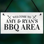 BBQ Signs For Outside Garden Personalised BBQ Area Sign