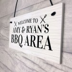 BBQ Signs For Outside Garden Personalised BBQ Area Sign