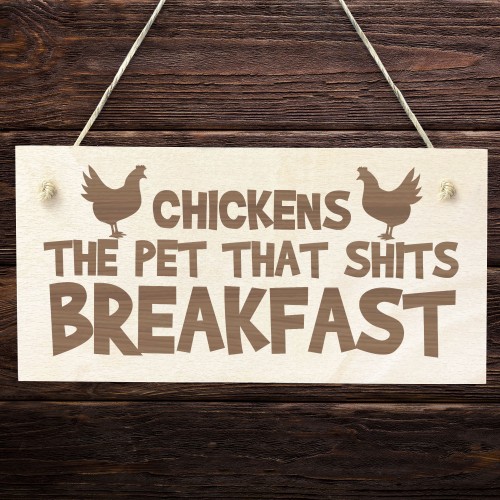 Funny Chicken Signs For Coop Engraved Garden Sign Hanging