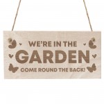 Garden Hanging Plaque For Gate Fence Engraved Wooden Sign