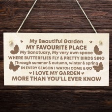 Garden Sign Poem Hanging Garden Shed Fence Summer House Sign