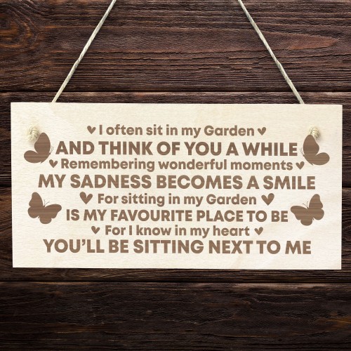 Garden Memorial Engraved Plaque Hanging Garden Shed Summer