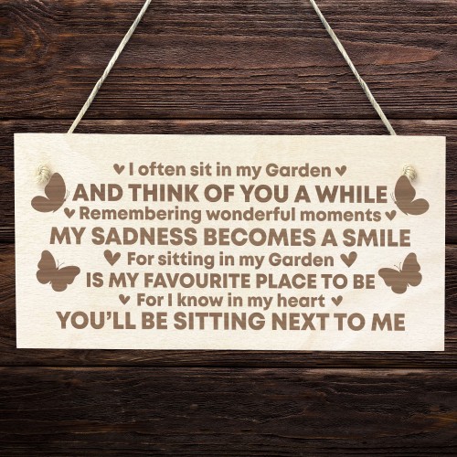 Garden Memorial Engraved Plaque Hanging Garden Shed Summer