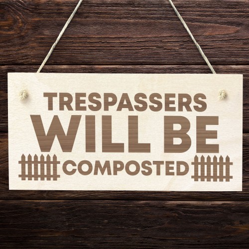 Funny Engraved Garden Signs Hanging Garden Shed Fence Plaque